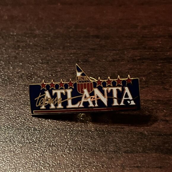 1996 Atlanta Olympics Swimming Event Team USA Lapel Hat Pin‎ - Picture 1 of 3